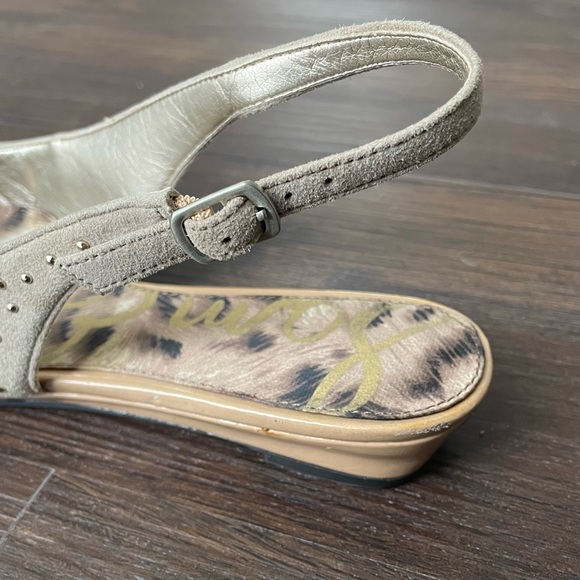 Sam Edelman Idahlia Leather Sling Back Studded Flats, Size 7.5 - Picture 6 of 9